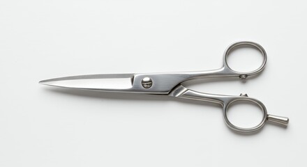 Fototapeta premium Metal scissors against white background