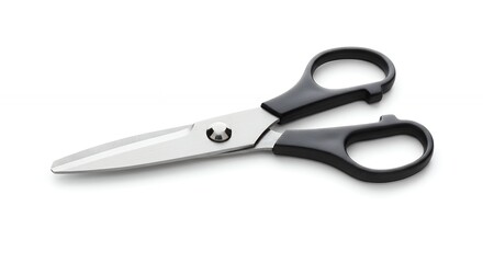Pair of black handed scissors isolated