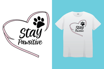 White "Stay Positive" T-Shirt: Inspirational apparel showcasing an optimistic message with simple, modern design.