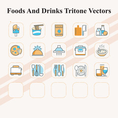 Foods and Drinks Tritone Icon Collection