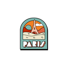 Fun vector design of Paris city silhouette suitable for stickers or prints