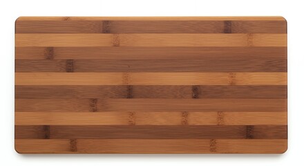 Fototapeta premium Wooden cutting board isolated on white overhead view