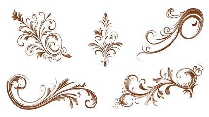Intricate Vignette Corners Vector Set for Elegant Designs and Decorative Purposes