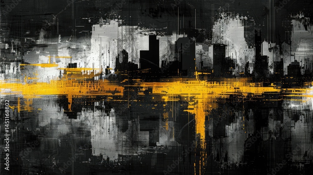 Fototapete Abstract complex glitch with pixel effect in tech background use shading and glitches texture express mysterious design or complex flow through tiny object convey sense of future digital scene. AIG53.