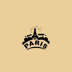 Fun vector design of Paris city silhouette suitable for stickers or prints