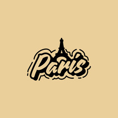 Fun vector design of Paris city silhouette suitable for stickers or prints