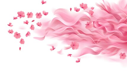 Obraz premium Professional Realistic Pink Wind: Rose Petals Flying in Fragrant Breeze