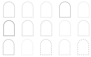 Dotted Arch Frame and Border Bundle, Black Vector Frames Collection Set, Beaded Border for Stationery, Wedding Invitations, Greeting Cards, Scrapbooking and Card Making