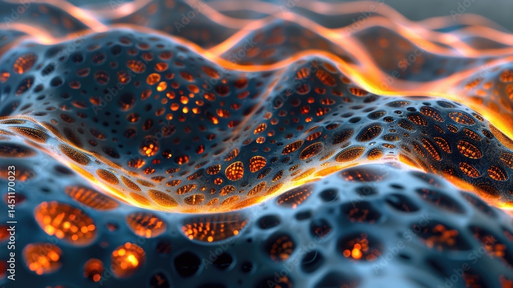 Poster abstract of vibrant particle in geometric shape represent data flow. vivid flowing object with high 