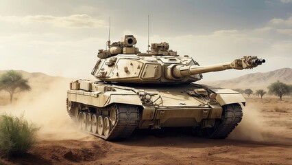 "A Skybound Falcon Stalks Its Prey: Military Drone Locking in on Its Tank Quarry in a Heart-Stopping Pursuit"