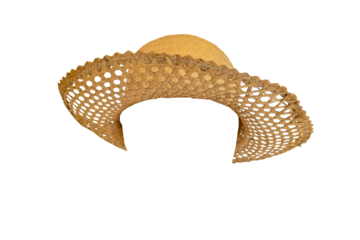 straw hat symbol of june festival isolated