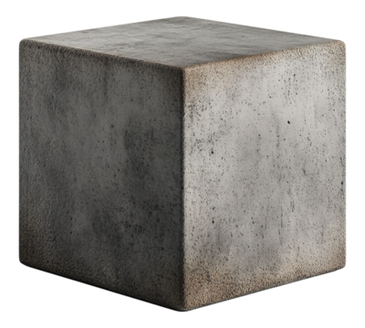 A grey and white cube with a rough texture