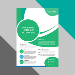 Book Cover, Brochure & Flyer designs with various shapes like round, triangular etc. and customizable colors like off-white, green, sky blue, pink, orange, blue etc.