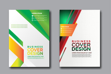 Book Cover, Brochure & Flyer designs with various shapes like round, triangular etc. and customizable colors like off-white, green, sky blue, pink, orange, blue etc.