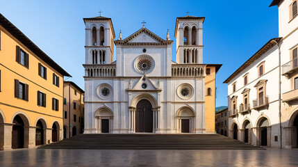 Obraz premium San Francesco is a Gothic-style, deconsecrated Roman Catholic church located on Piazza San Francesco in the medieval center of the city of Rieti, region of Lazio, Italy.