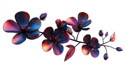 Vibrant orchid branch illustration