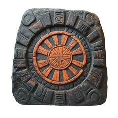 Ancient mayan aztec stone carving artifact relic historical archaeology history culture symbol ...