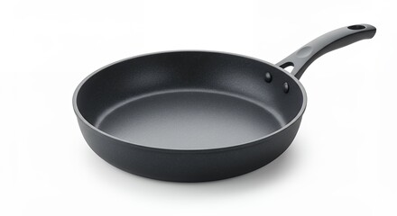 Dark gray round pan on white background