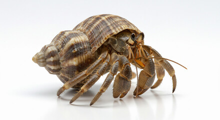 Hermit Crab Emerging from its Shell on a Sandy Beach