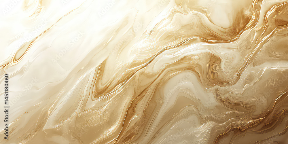 Aufkleber abstract beige and golden marble texture with flowing lines and subtle light variations creating dep