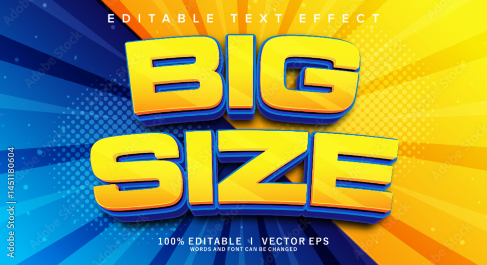 Poster big size vector text effect with modern style design