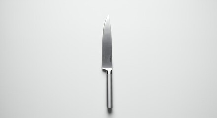 Isolated stainless steel knife on white background
