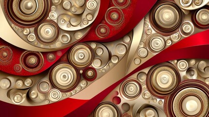 Abstract Geometric Circles in Red and Gold red and gold background