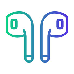 earbuds Line Gradient Icon
