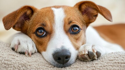 Curious One-Eyed Dog Peeking Cautiously - Close-up Pet Portrait with Quirky Expression