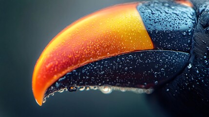 Vibrant Close-Up of a Toucan Beak - Exotic Bird with Colorful Texture and Pattern