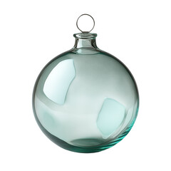 Elegant glass ornament teal sphere decorative holiday christmas tree decor home accent isolated...