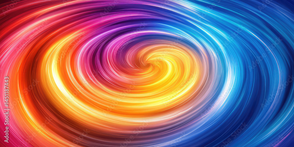 Poster a vibrant swirl of colors blending from red to blue in a mesmerizing abstract pattern design effect