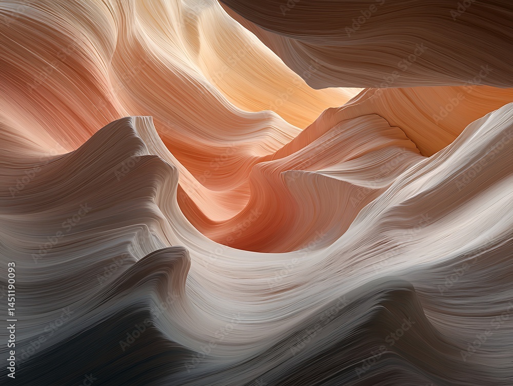 Poster abstract flowing patterns in soft earthy tones and textures