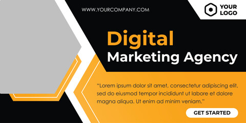 Digital Marketing Template Black And Yellow Design