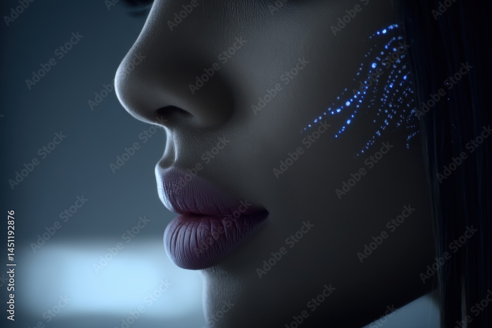 Poster surreal cosmic vision with double exposure technique featuring futuristic elements in a space-themed