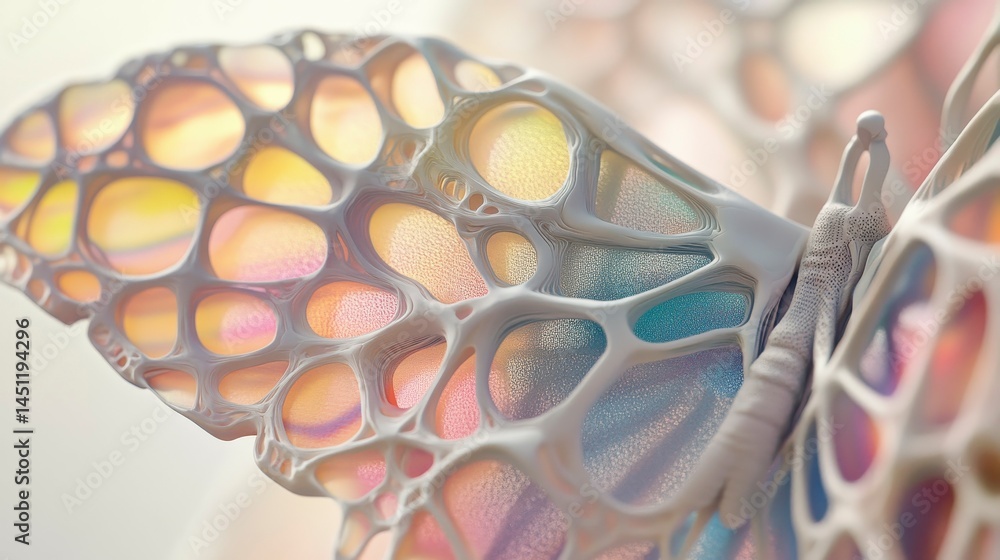 Poster a captivating close-up of an intricately designed butterfly showcasing colorful translucent wings an