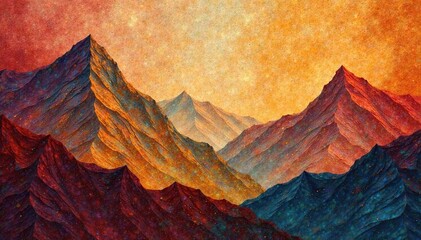 Abstract geometric tapestry, muted earth tones, rustic, lines, pattern