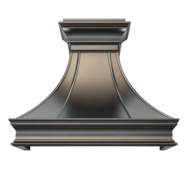 A silver metal hood with a curved top