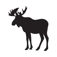 Moose silhouette vector illustration animal wildlife nature forest mammal design graphic art isolated image