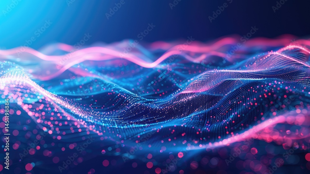 Aufkleber wonderful picture colorful pink light sparkling particles scattered across space background, create 