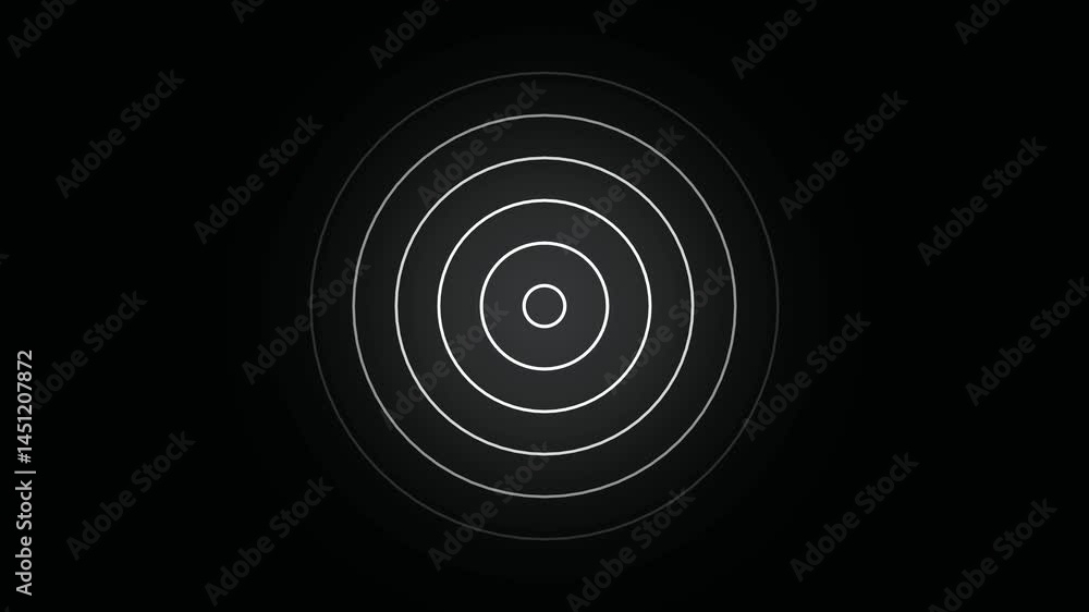 Poster radio waves animation and expanding graphics. waves animation come from center. white color radio wa