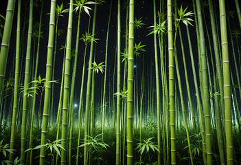 Fototapeta premium Bamboo and Acrylic Sculptures in Cosmic Serenity