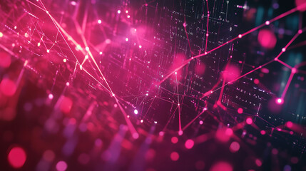 Abstract digital connections visualizing data exchange and blockchain technology, showcasing decentralized networks, secure transactions, and futuristic information systems