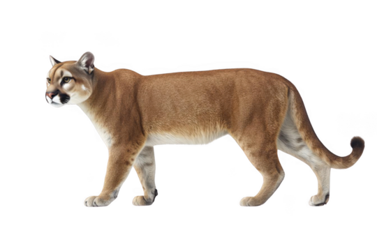 Observe a Cougar Standing, Wild Animal of North America