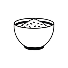  Rice bowl Icon Design vector illustration