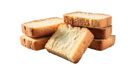 Delicious Freshly Baked Slices of Light Brown Bread Loaves