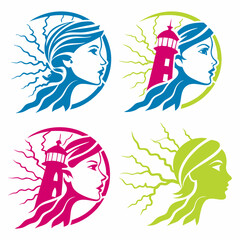 Abstract Lightning Bolt Vector Graphics Featuring Dynamic Man Silhouette And Energetic Crack Designs