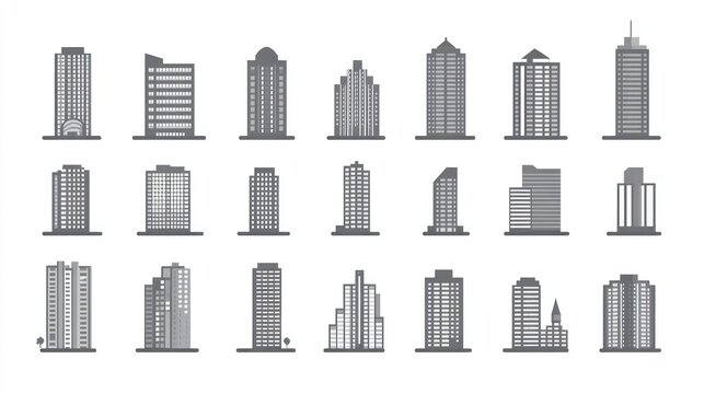 Skyscrapers Icons Collection
