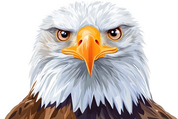Obraz premium Majestic Bald Eagle Portrait Close Up Vector Illustration