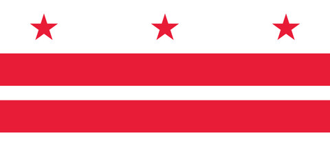 Illustration of the Flag of Washington DC. Official Flag of the District of Columbia.